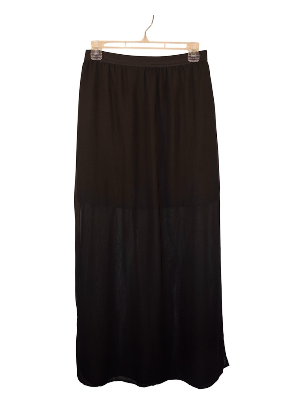 H&M Black Maxi Skirt with Sheer Lower Panel